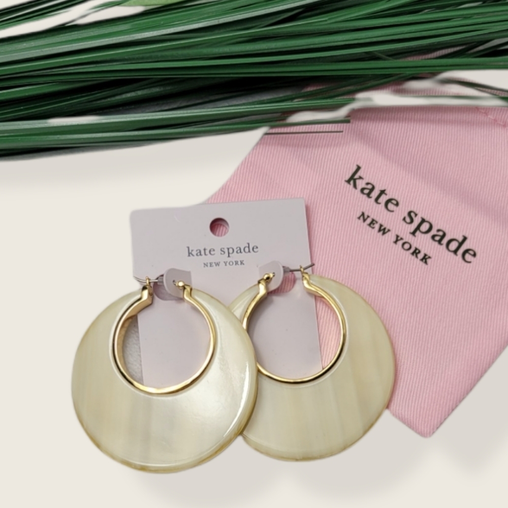 Kate Spade On the Dot Resin Horn Hoops